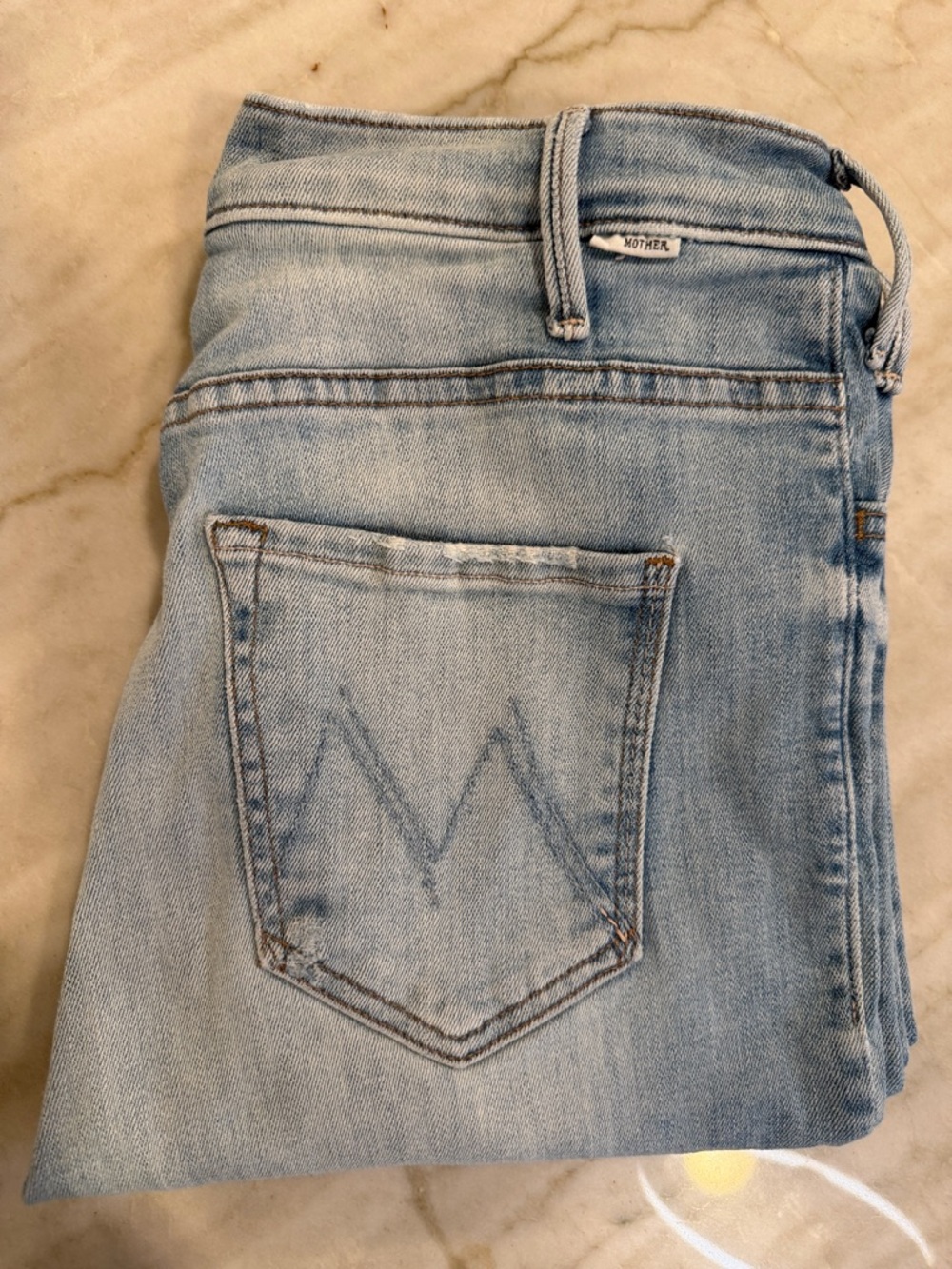 MOTHER The Hustler Ankle Fray Jeans in Crossroads wash, size 27